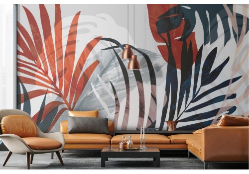 Tropical stylized plants wallpaper 2