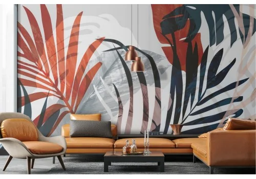 Tropical stylized plants wallpaper 2