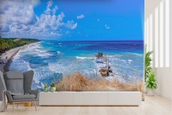 Carta da Parati spiaggia con trabocco vista mare paesaggio