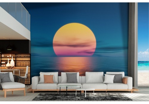 Wallpaper sunset on the sea landscape