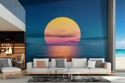 Carta da Parati sole tramonto sul mare paesaggio