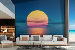 Wallpaper sunset on the sea landscape