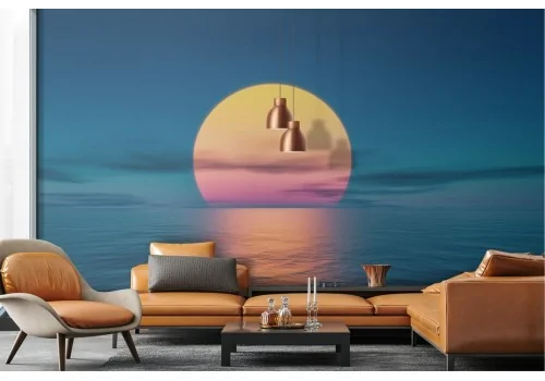 Wallpaper sunset on the sea landscape 2