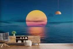 Carta da Parati Alba Tramonto Cielo Spiaggia e Mare