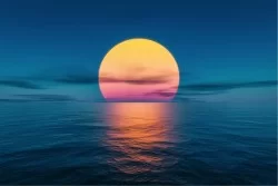 Carta da Parati Paesaggi e Natura Alba Tramonto Cielo Spiaggia e Mare
