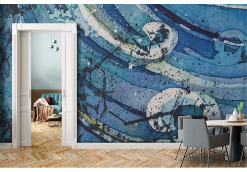 Abstract wave modern painted wallpaper