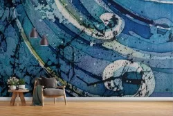 Abstract wave modern painted wallpaper