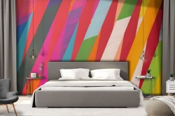 Modern Urban Industrial Wallpaper Stripes and Polka dots