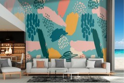 '70s Abstract Colored Spots Wallpaper