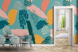 '70s Abstract Colored Spots Wallpaper