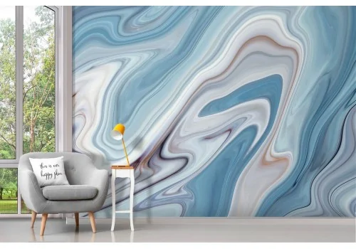 Carta da Parati superficie marmo azzurro 2