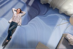 Abstract wave wallpaper in blue color