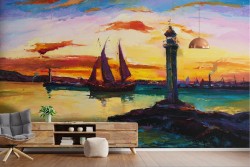 Wallpaper Dawn Sunset Beach and Sea