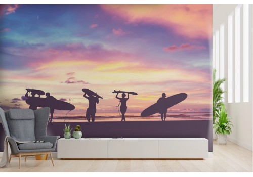 Sunset surf wallpaper beach landscape