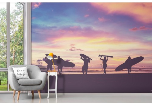 Sunset surf wallpaper beach landscape 2