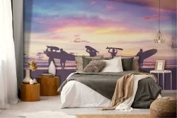 Wallpaper Dawn Sunset Beach and Sea