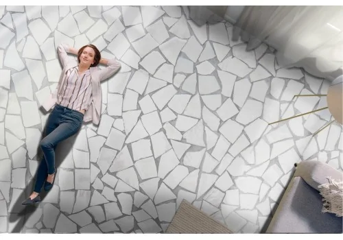 White stone brick surface wallpaper