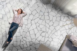 Carta da Parati superficie mattoni in pietra bianca