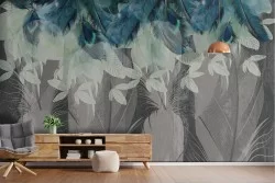 Abstract Modern Leaves Wallpaper