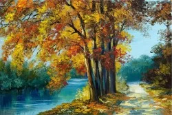 Carta da Parati Design e Stili Paesaggi e Natura Dipinti e Acquerelli Foreste e Alberi Natura
