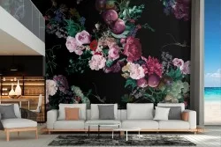 Wallpaper flowers and fruits nature composition