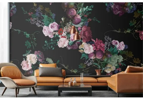 Carta da Parati fiori e frutta composizione natura 2