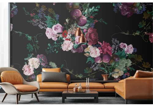 Wallpaper flowers and fruits nature composition 2