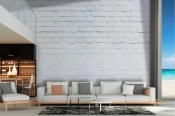 White brick wall wallpaper