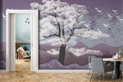 Abstract Wallpaper of Eastern and Zen Forests and Trees