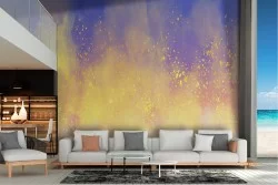 Carta da Parati dipinto astratto oro e blu