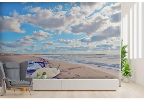 Carta da Parati spiaggia con windsurf paesaggio