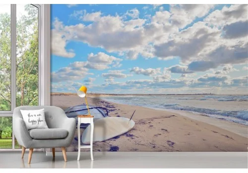 Beach wallpaper with windsurfing landscape 2