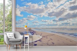 Carta da Parati spiaggia con windsurf paesaggio