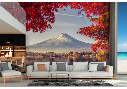 Mountain with lake landscape wallpaper