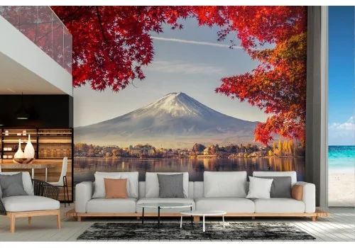 Mountain with lake landscape wallpaper