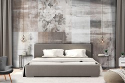 Vintage Cement Flower Wallpaper