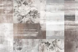 Wallpaper Design and Styles Flora and Fauna Surfaces and Textures Concrete Vintage Flowers