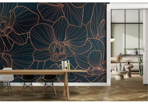 Carta da Parati fiori stilizzati natura 2