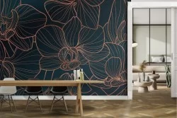 Carta da Parati fiori stilizzati natura