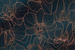 Carta da Parati Design e Stili Flora e Fauna Fiori Moderna Natura Stilizzata