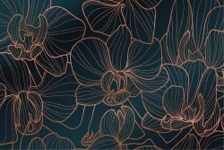 Carta da Parati Design e Stili Flora e Fauna Fiori Moderna Natura Stilizzata
