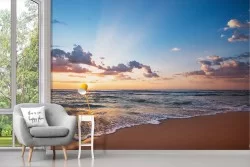 Wallpaper beach sea sunrise sunset landscape