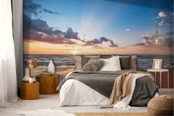 Wallpaper Dawn Sunset Beach and Sea