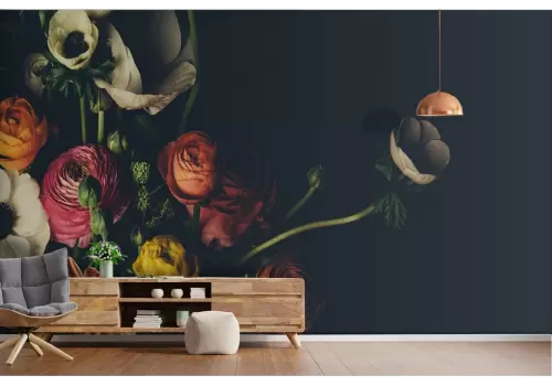 Carta da Parati fiori bouquet natura vintage