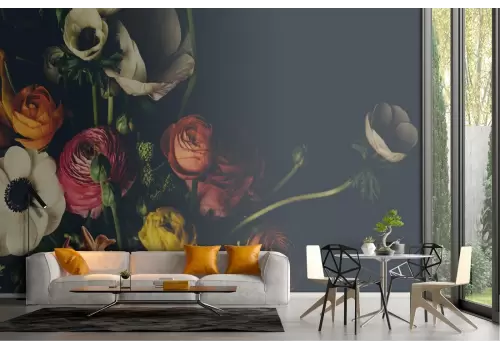 Carta da Parati fiori bouquet natura vintage 2