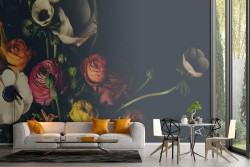 Carta da Parati fiori bouquet natura vintage