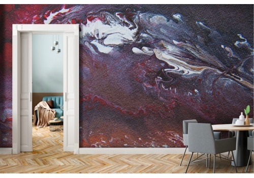 Wallpaper surface plaster painted red