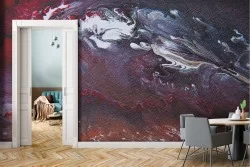 Wallpaper surface plaster painted red