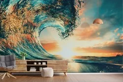 Carta da Parati Alba Tramonto Spiaggia e Mare