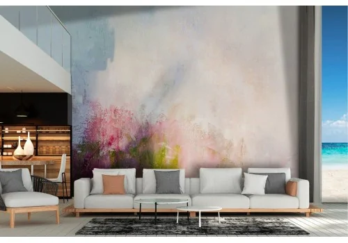 Wallpaper plaster surface painted abstract colors